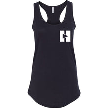 Load image into Gallery viewer, Play/Pause Chest Logo Racerback Tank (White Ink)