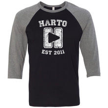 Load image into Gallery viewer, Harto University Logo Baseball Tee (White Ink)