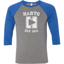 Load image into Gallery viewer, Harto University Logo Baseball Tee (White Ink)