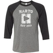Load image into Gallery viewer, Harto University Logo Baseball Tee (White Ink)