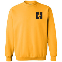 Load image into Gallery viewer, Signature Play/Pause Chest Logo Crewneck Sweatshirt (Gold)