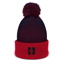 Load image into Gallery viewer, Play/Pause Logo Embroidered Pom-Pom Beanie
