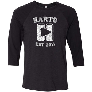 Harto University Logo Baseball Tee (White Ink)
