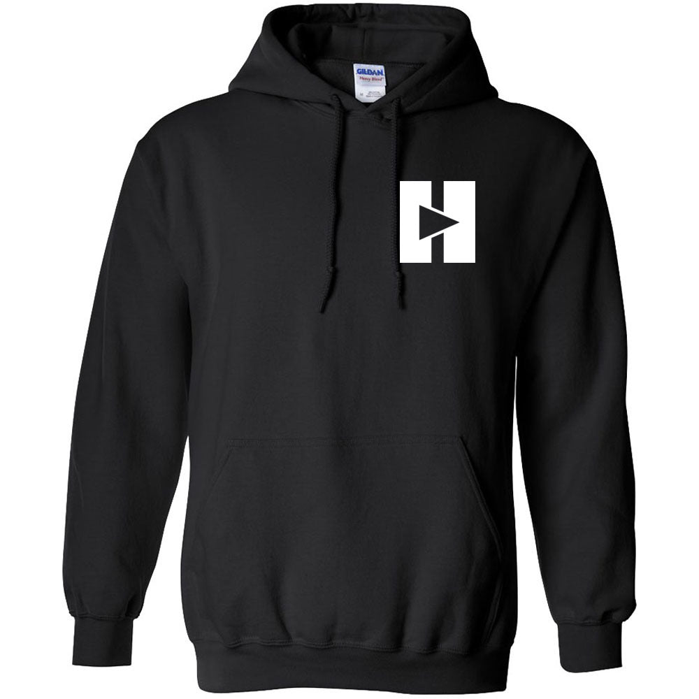 Play/Pause Chest Logo Hoodie (White Ink)