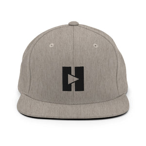 Play/Pause Logo Embroidered Snapback Hat