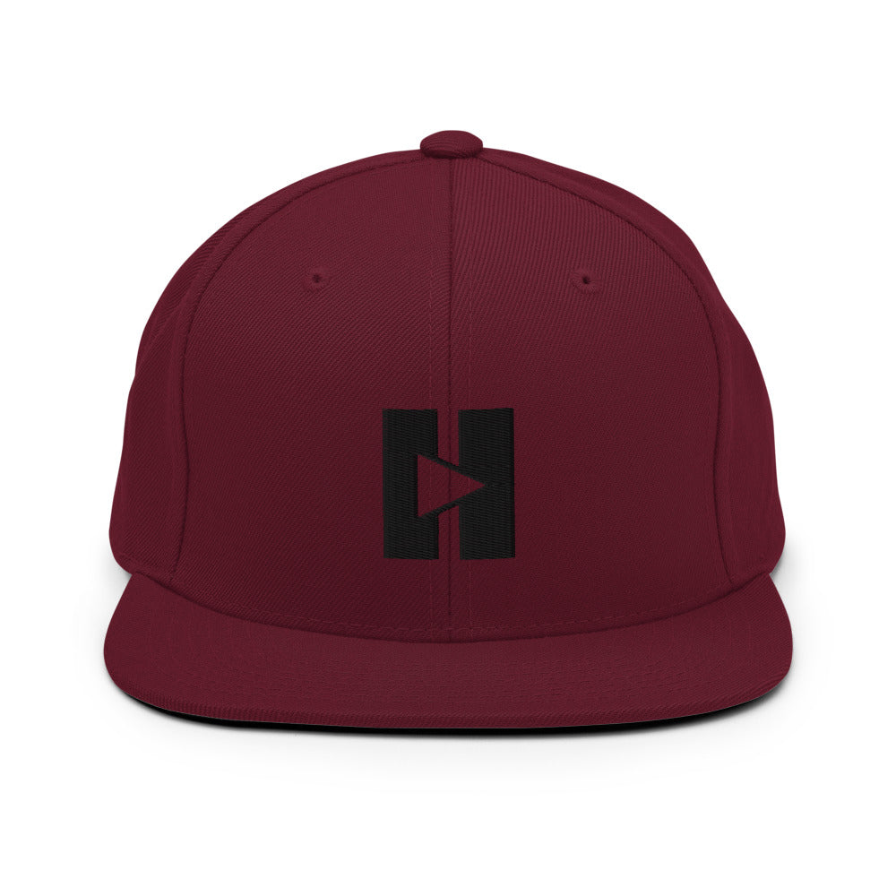 Play/Pause Logo Embroidered Snapback Hat